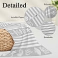 thumbnail image 6 of Grey Striped Coastal Queen Size Pillow Cover, Pillowcase Protectors with Zipper, Breathable Decorative Throw Pillow Case Cover, Nautical Beach Starfish Shell Pillow Shams for Couch Sofa 20x30Inch, 6 of 8