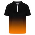 thumbnail image 5 of SEAOPEN Mens Zipper Shirts Short Sleeve Moisture Wicking Outdoor Golf Shirt Collared Athletic Tennis Today Orange,L, 5 of 5