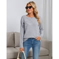 thumbnail image 6 of Cogild Sweater for Women Floral Knit Pullover, 3D Flower Applique Crew Neck Long Sleeve Casual Sweater, 6 of 10
