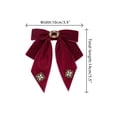 thumbnail image 2 of INSPIRE CHIC Women's Velvet Bow Brooch Solid Color with Rhinestone Decor Red, 2 of 5