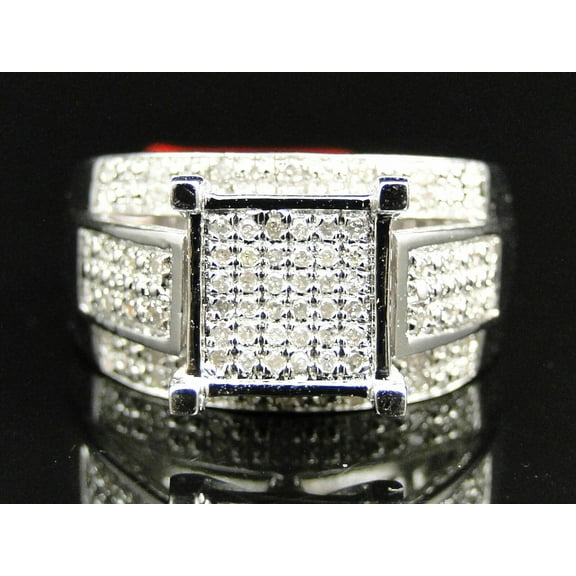 1.50CT Moissanite (D/VVS1) Round Cut Cluster Ring 14K White Gold over for Men's for Gifts Fine Jewelry