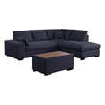 thumbnail image 2 of Eri 100 Inch Sectional Sofa, Right Chaise, Ottoman, Pillows, Dark Gray, 2 of 7