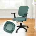 thumbnail image 3 of facefd Stretch Computer Chair Slipcovers Rotating Chair stretchable slipcover Seat Covers for Office Green, 3 of 9