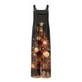 thumbnail image 7 of Womens Christmas Print Wide Leg Jumpsuit Adjustable Strap Sleeveless Overalls with Pockets M, 7 of 7