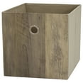 thumbnail image 2 of Mainstays Collapsible Fabric Cube Storage Bins (10.5" x 10.5"), 4 Pack, Rustic Brown Wood, 2 of 6