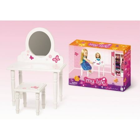 my life as 18" doll furniture, vanity and stool - walmart
