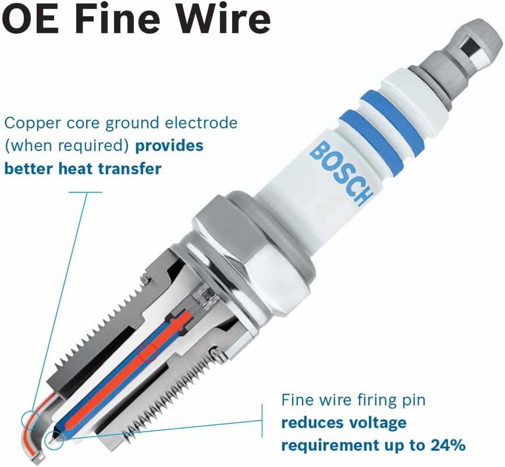 Bosch 96337 OE Fine Wire Double Iridium Spark Plug (4 Pack)