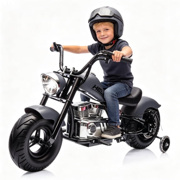 TULILLO 24V Kids Electric Dirt Bike, Ride On Motorbike for Ages 8-14, 250W Kids Motorcycle up to 12.5 MPH, Gray