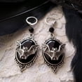 thumbnail image 5 of CILENON Women Women Earring Vintage Bat Oval Dangle Huggie Earrings Halloween Party Jewelry Gift Black (Black,One Size), 5 of 6