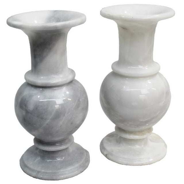 Natural Geo Vase Décoratif en Marbre de 8 Po - Lot de 2