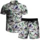 thumbnail image 4 of Conjunto casual de blusa y pantalones de playa de manga corta con estampado de botones para hombre Pompotops oipoqjl51704, 4 of 8