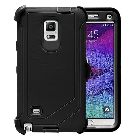 Galaxy Note 4 Case, [Full body] [Heavy Duty Protection] Shock Reduction / Bumper Case with Clear Plastic Screen for Samsung Galaxy Note 4 (Best Phone Case For Note 4)