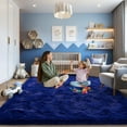 thumbnail image 3 of ZENELESS 9'x12' Blue Plush Shaggy Rug, Extra Large Soft Indoor Modern Fluffy Carpet for Stylish Home Decor, 3 of 6
