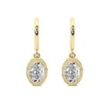 thumbnail image 4 of 10 Carat IGI Certified Oval Shape Lab Grown Diamond Earrings | 18K Yellow Gold | Bella Vintage Dangling Lab Diamond Earrings | Prong Setting | FG-VS Quality Friendly Diamonds, 4 of 6