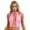 Pink, variant on Women's Patent Leather Crop Tank Top Lace Up Tie Front Sleeveless Tops for Party Festival Pink XXL