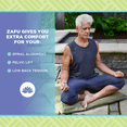 thumbnail image 5 of Organic Buckwheat Hulls Oval XL - 14" x 18" Zafu Meditation Cushion - Tibetan Style Natural Hemp Zen Yoga Pillow for Floor - Made in USA, Blueberry, 5 of 8