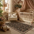thumbnail image 3 of BERTHMEER 3'x5' Small Washable Area Rugs for Entryway Kitchen Living Room Bedroom Laundry Dinning Room Non Slip Rugs Oriental Vintage Traditional Floral Indoor Carpets, Brown, 3 of 6