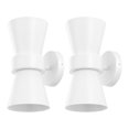 thumbnail image 4 of SAFAVIEH Bynner 2-Light LED White Iron Wall Sconce with White Shade, Set of 2, 4 of 10