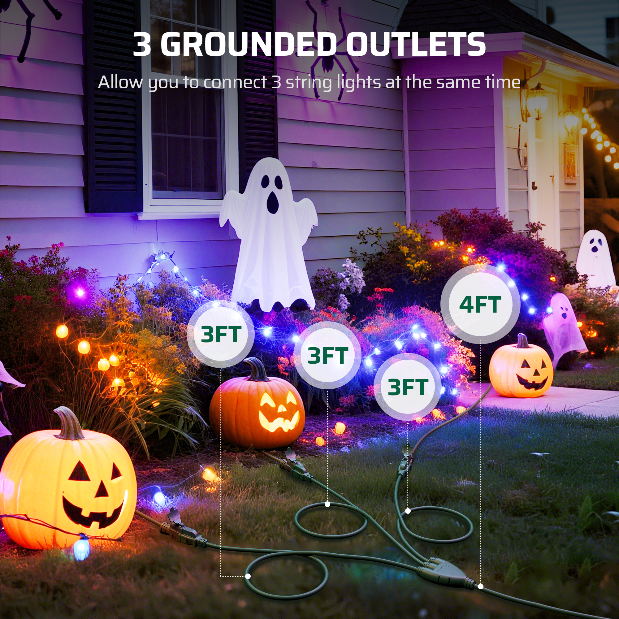 Dewenwils 13 Ft Outdoor Extension Cord 3-Outlet photo 3