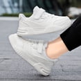 thumbnail image 6 of lnmuld Girls Macaron Color Block Mesh Skate Sneakers Adjustable Lightweight Platform Sole Daily Casual Trainers Size:10.5-11 Years, 6 of 8