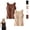 Brown + Nude, variant on Built in Comfort Bra Tanktop - Tank Top with Built in Bra, U Neck Shapewear Tank Tops for Women, Soft Stretch Breathable