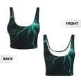 thumbnail image 5 of Picia Green Lightning Flash Sports Bra for Women,Padded Strappy Sports Bras Medium Support Yoga Bra with Removable Cups,Running Yoga Bra-XX-Large, 5 of 9