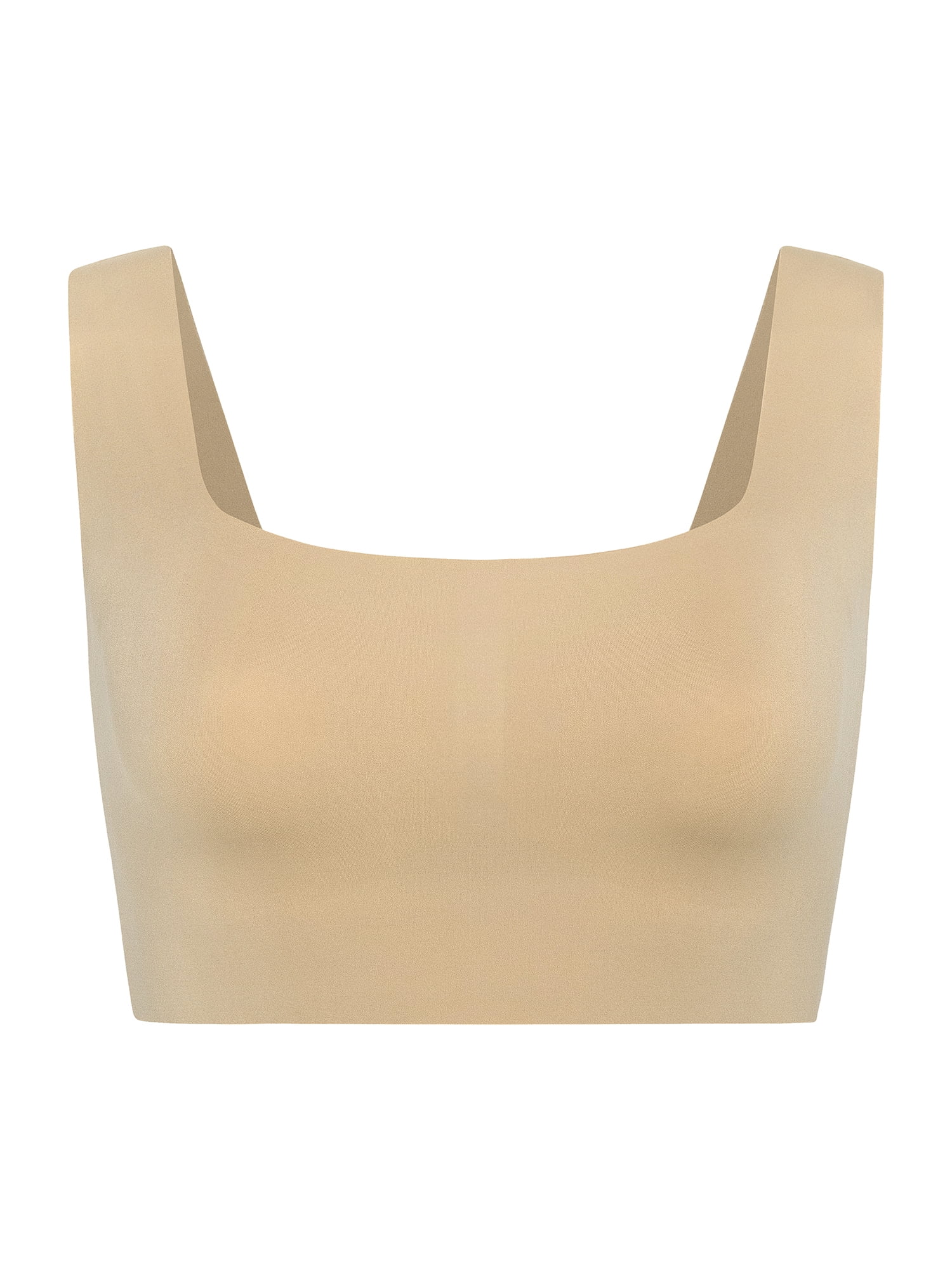 Joyspun Women’s Wire-Free Bonded Longline Square Neck Bra, Sizes XS-XXXL