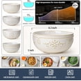 thumbnail image 2 of Soup Bowls 32 OZ, Cereal Bowls Set of 4, Embossment Ceramic Ramen Bowl, 6.3 Inch White Salad Bowls, Large Dinner Bowl for Pho, Noodle, Pasta, Snack, Dishwasher Microwave Safe, Multiple Patterns, 2 of 3