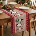 thumbnail image 5 of Christmas Santa Cotton Linen Table Runner for Dining Kitchen, Xmas Tree Gnomes Snowflake Red Plaid Wood Wedding Outdoor Party Tablerunners Decoration, Dresser Scarf Coffee Tablecloth Runners 16"x72", 5 of 9