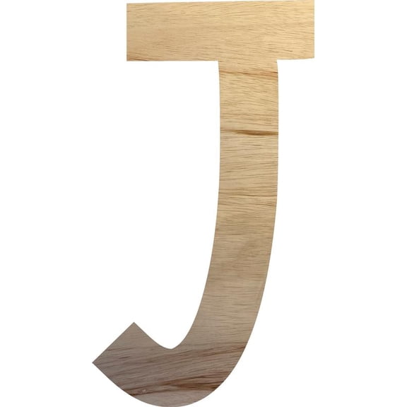 Wooden Wall Letter 12'' Tall, Unfinished Alphabet Letter J, Pumpkin Pie Font