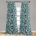 thumbnail image 2 of Fall Themed Window Curtains, Line Art Design Dandelion Pattern With Abstract Shapes Boho Print, Lightweight Decor 2-Panel Set with Rod Pocket, Pair of - 28"x84", Teal Charcoal Grey White, by Ambesonne, 2 of 3