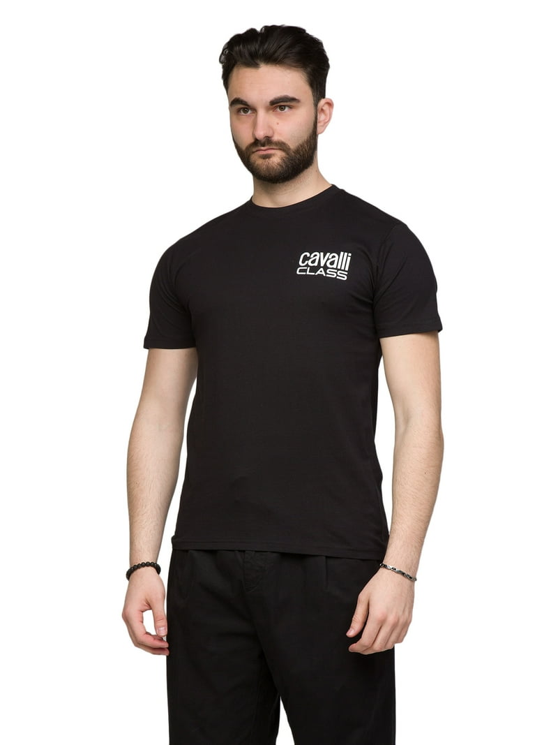 Cavalli Class Black Cotton Men T-Shirt - Walmart.com