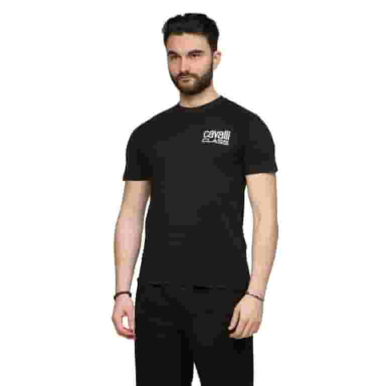 CAVALLI CLASS Tシャツ Cavalli Class Black Cotton Men T-Shirt - Walmart.com