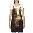 thumbnail image 3 of Yiaed Romantic Flower Lion Couple Print Kitchen Apron with Hand Wipe Pockets,Big Pocket,Aprons for Women with Pockets, Waterproof for Cooking Baking, 3 of 7