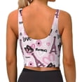 thumbnail image 3 of Bixox Women's Eiffel Tower and Butterflies Pattern Fitness Navel Tank Top U-Back Yoga Tank Top Sweatshirt Sports Bra, 3 of 7
