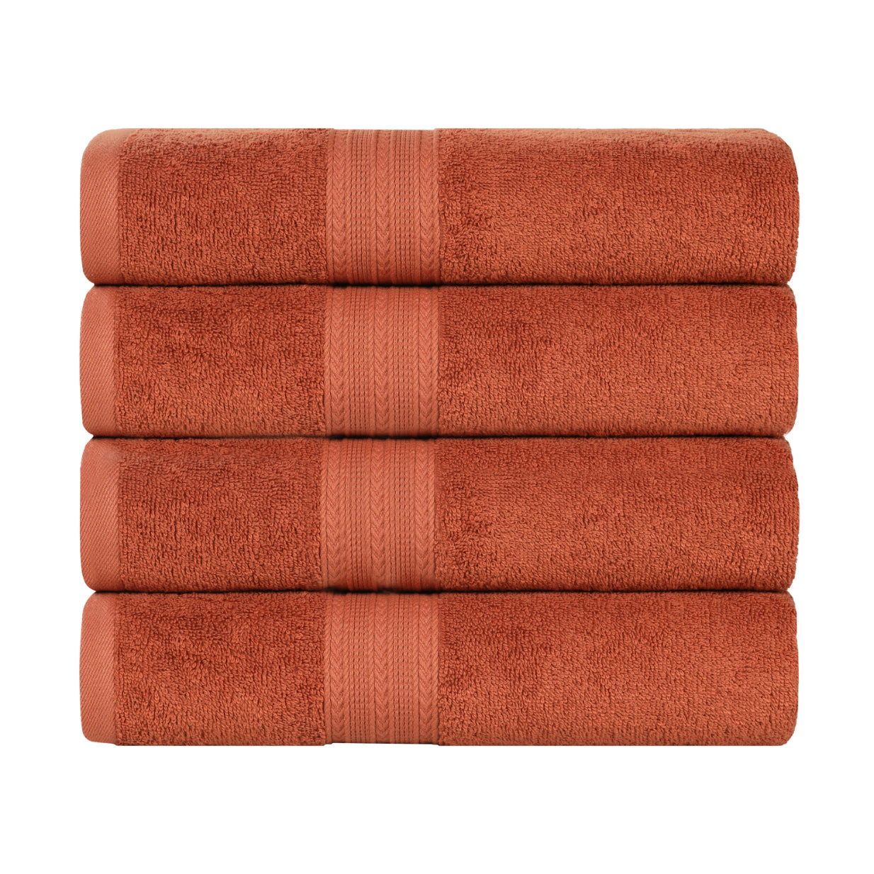 Superior Eco-Friendly Cotton 4-Piece Copper Bath Towel Set