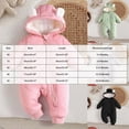 thumbnail image 4 of 0-3 Months Newborn Baby Baby Boys Girls Winter Romper Hooded Snowsuits Fleece Lined Jumpsuit Warm Outfits Winter Outwear Infant Winter Clothes, 4 of 6