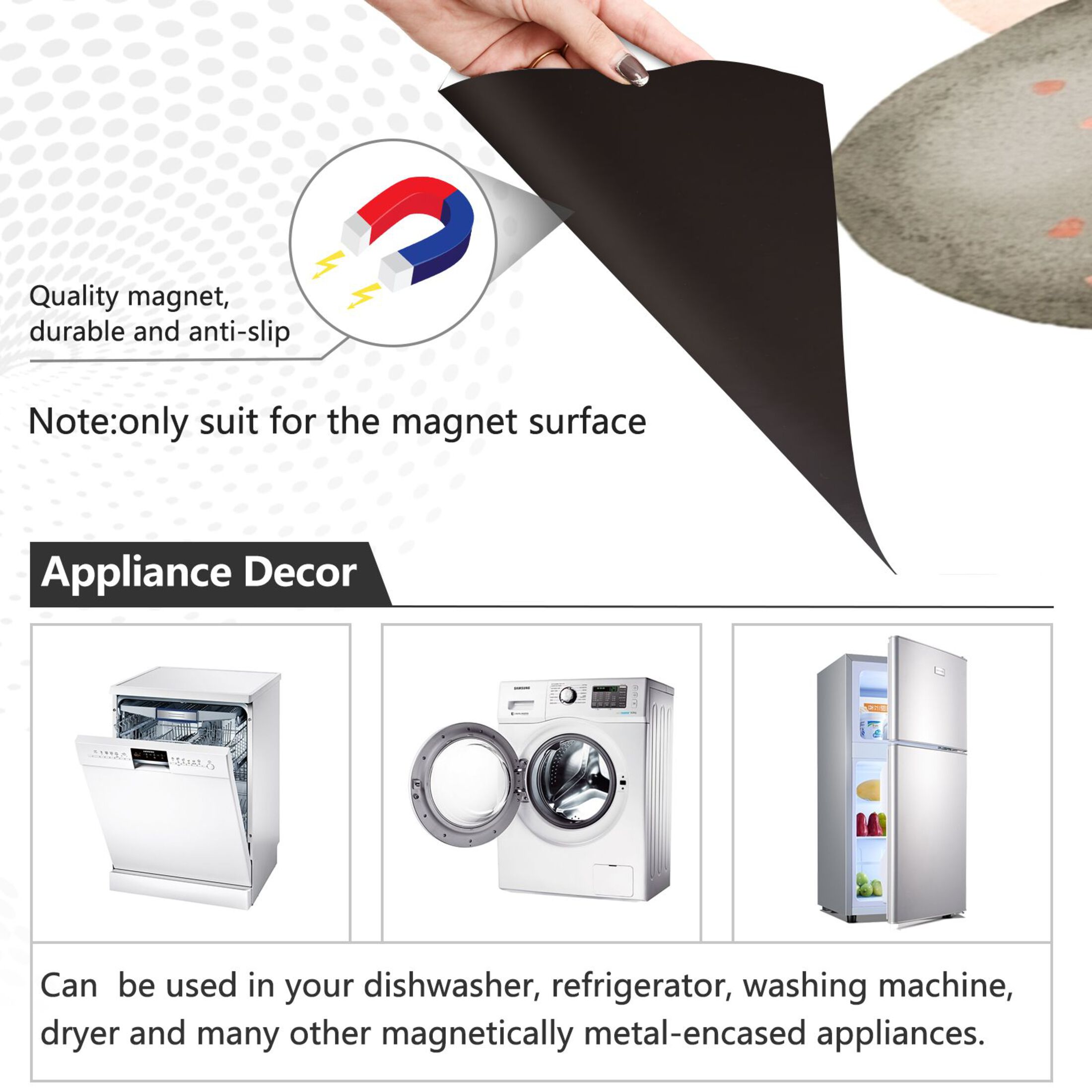 Dishwasher Magnetic Sticker 23x26 Inch Refrigerator Magnetic Sticker Washing Machine Magnetic Sticker Kitchen Panel Magnetic Sticker Home Decor Cartoon Orange Tree