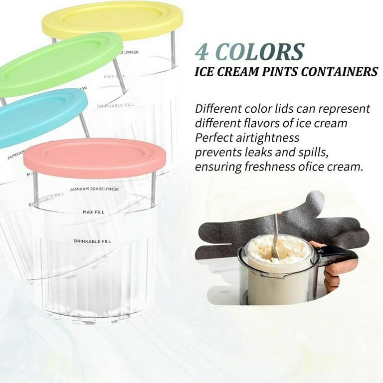 BBWELL Set 4 Contenitori Per Gelato Ninja Creami Deluxe - Vaschette Con