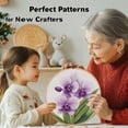 thumbnail image 5 of DIY Stamped Cross Stitch Kits Orchid Flower Easy for Beginners with Hoop 11CT Counted Embroidery Needlepoint Crafts Arts for Handmade Enthusiasts and Home Decor 30x30cm(1), 5 of 8