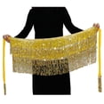 thumbnail image 2 of Jumpingount a la cadera para danza del vientre a la moda, faldas con borlas, multicolor, hermosa lentejuela, diamantes de imitación brillantes, Prendas para la parte inferior del cuerpo Amarillo Jumpingount AP012243-03, 2 of 6