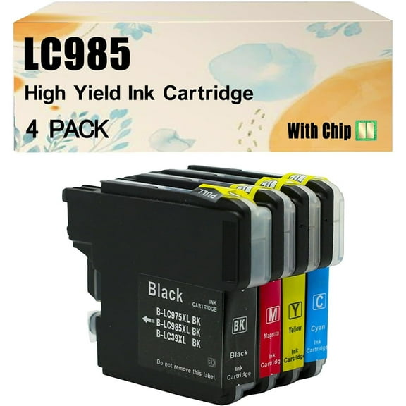 LC985 Ink Cartridges Compatibles for Brother DCP-J125 J315W J515W MFC-J265W J410 J415W J220 Printers Combo Pack*1