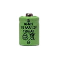 thumbnail image 1 of 16-pack 1/3 AAA 150 mAh Button Top NiMH Battery (For Solar Lights), 1 of 1