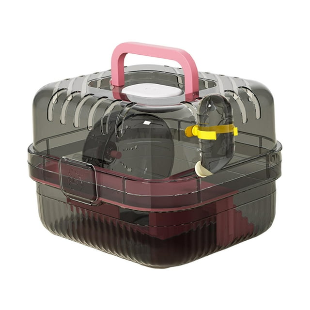 Jaula grande para hámster, jaula para animales pequeños, casa de juego y ejercicio, hábitat para erizos. rosa