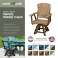 thumbnail image 3 of Patio Swivel Arm Chair  Dining Height  Outdoor Furniture  Blue Seat White Frame, 3 of 6
