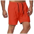 thumbnail image 3 of KPOPLK Mens Swim Trunks Bathing Board Shorts Summer Vacation Beach Shorts Drawstring Hawaiian Shorts with Pockets Casual Swimwear Surfing(Orange,XXXXXL), 3 of 6