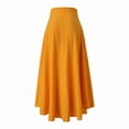 thumbnail image 4 of YUEJUIR Knee Length Skirts for Women Summer Casual Color Spring Solid Long Fashion Skirts Women's Skirt Maxi Skirt Summer Skirts Floral Skirt (Yellow,XL), 4 of 5