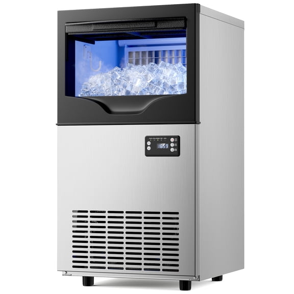 Mojgar Commercial 100Lbs/24H Ice Maker - Freestanding with 33Lbs Storage Capacity, Adjustable Ice Sizes, Quiet Operation, Perfect for Home & Business
