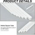 thumbnail image 4 of 35Pcs 7 Styles Plastic Square Tube 2/3/4/5/6/8/10mm White Plastic Square Tube 11.8 inch Long Hollow Square Bar Rods Plastic Model Tube for DIY Sand Table Architectural Model Making, 4 of 6