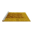 thumbnail image 2 of Ahgly Company Machine Washable Indoor Square Oriental Yellow Industrial Area Rugs, 6' Square, 2 of 4
